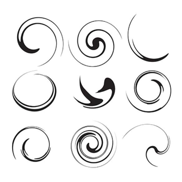 Swirl Brushes Line Vector Illustration