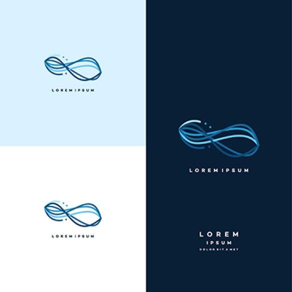 Technology Logo Wave Flow Logo Symbol Motion Stream Water Aqua Vector Icon