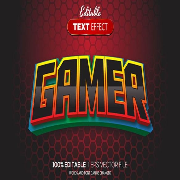 3d Editable Text Effect Gamer Theme
