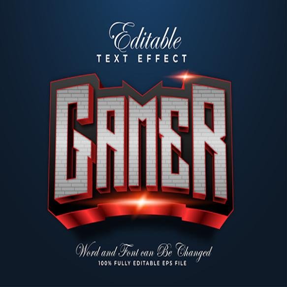 Editable 3d Gamer Bold Text Effect Dark Background