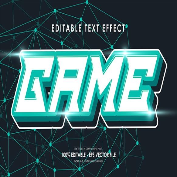Editable Game Text Effect Suitable Digital Technology Theme