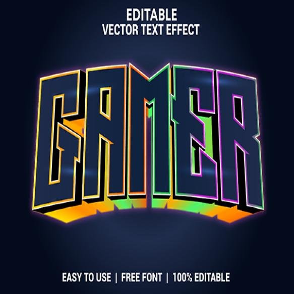 Gamer Editable 3d Text Effect With Background