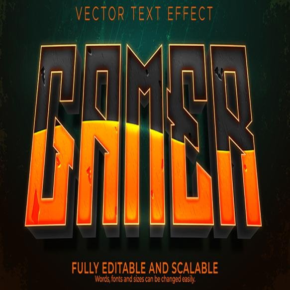 Gamer Fire Text Effect Editable Esport Lava Text Style