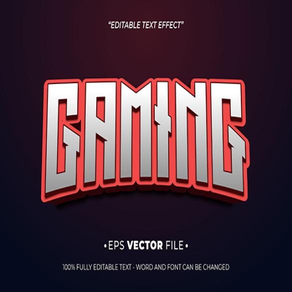 Gaming Editable Text Effect Vector Template Use Gaming Team Gaming Template