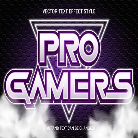 Pro Gamers Esport Font Typography 3d Editable Text Effect Style Lettering Template Gaming Background