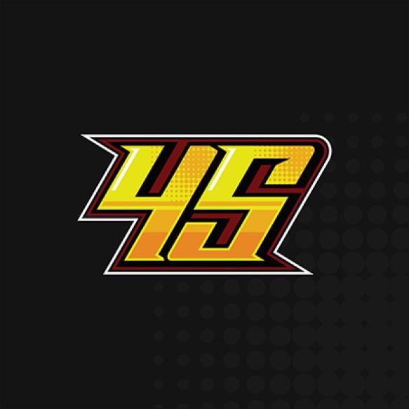 Race Number 45 Logo Design Vector