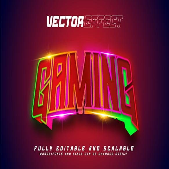 Red Gaming 3d Text Effect With Red Background