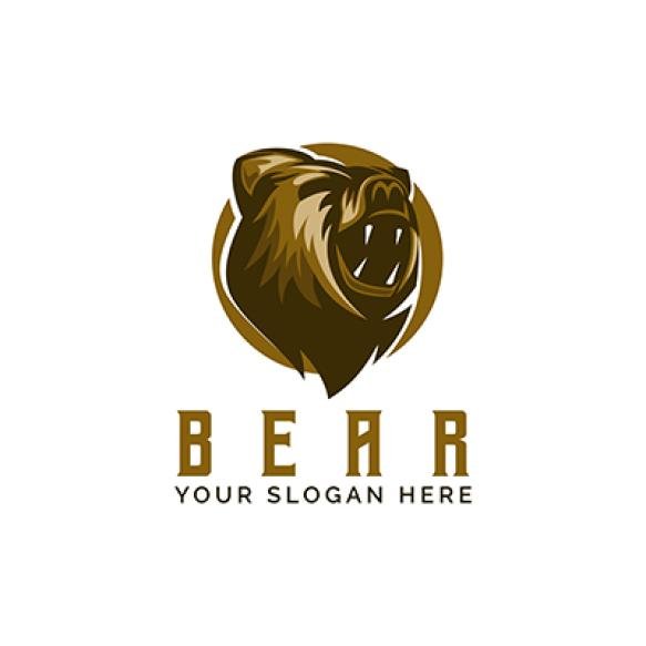 Angry Bear Grizzly Vector Illustration Logo Design Template