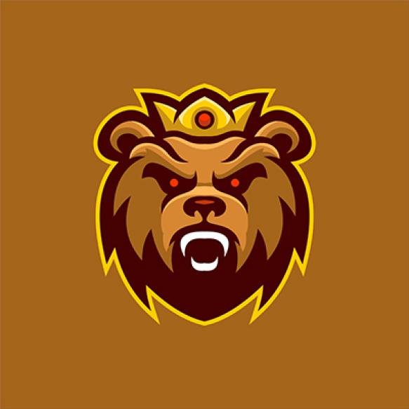 Bear Animal Head Cartoon Logo Template Illustration Esport Logo Gaming Premium Vector