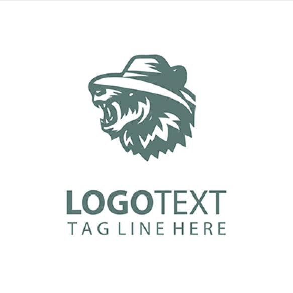 Fishing Bear Logo Vector Illustrations