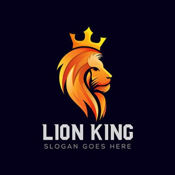 Lion King Gradient Logo Design