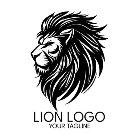 Silhouette Art Lion Logo Vector Template