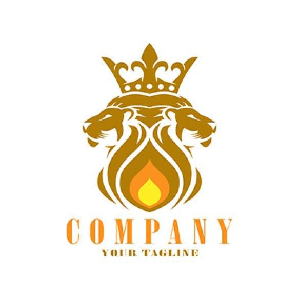 Twin Lion King Abstract Logo Icon