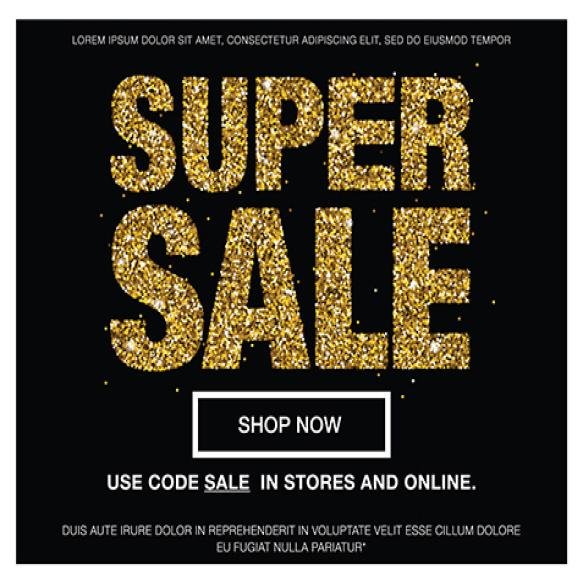 Super Sale Banner With Gold Text Sale Background Your Promotional Brochure Booklet Posters