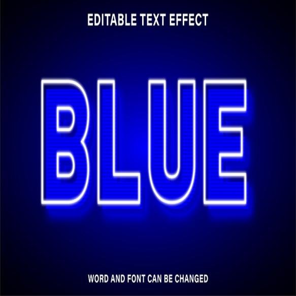 Editable Text Effect Blue