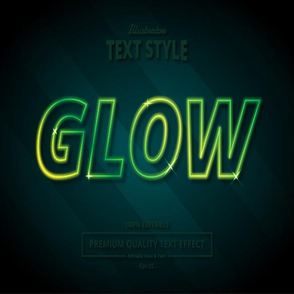 Glow Illustrator Text Effect