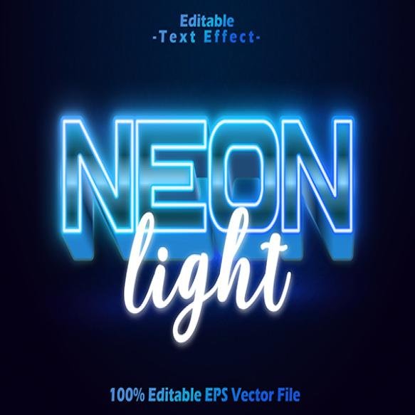 Neon Light Editable Text Effect 3d Neon Style