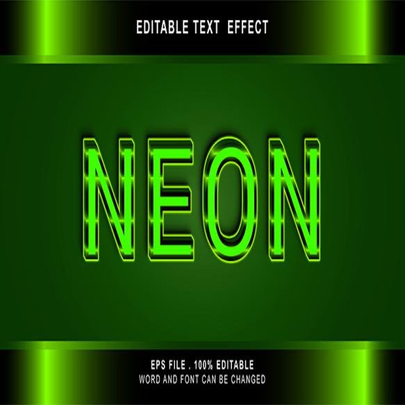 Neon Text Effect Editable Illustration