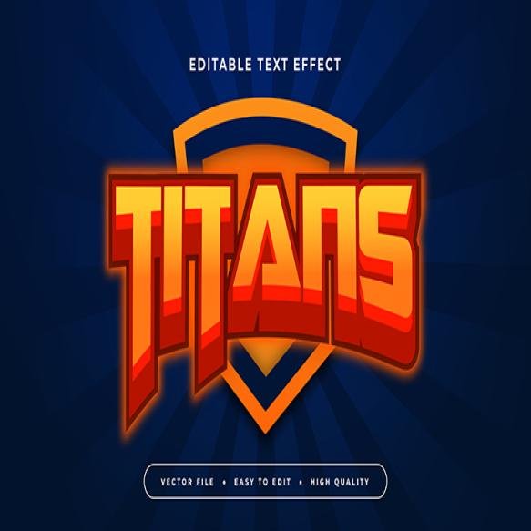 Orange Blue Titans 3d Editable Text Effect Font Style