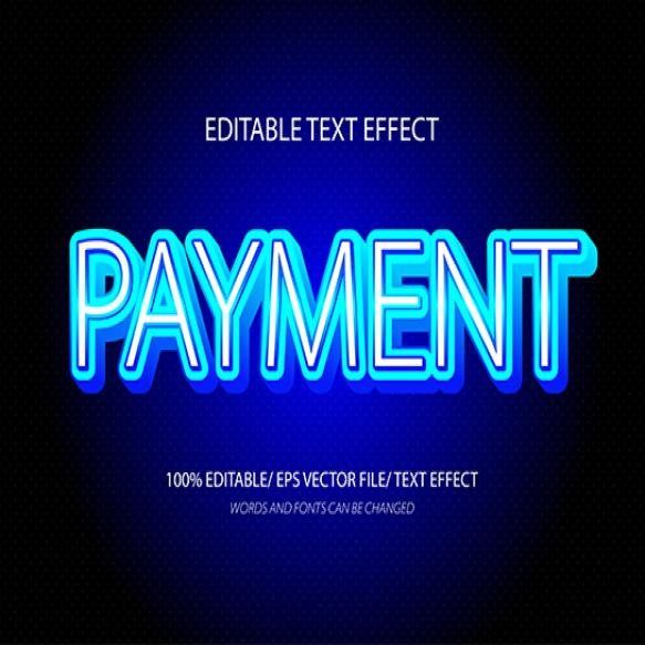 Payment 3d Editable Text Effect