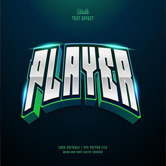 Player Esport Editable Text Effect Style 3d Bold Neon Luxury Gold Text Effect Theme Logo Gaming