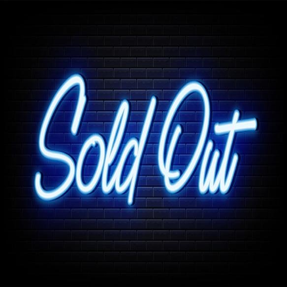 Sold Out Neon Sign Design Element Light Banner