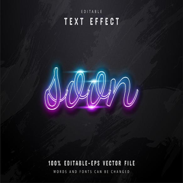 Soon Text Neon Style Text Effect