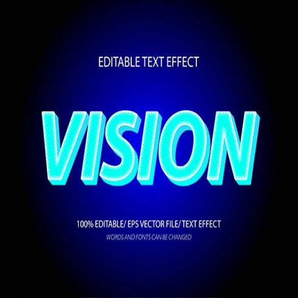 Vision 3d Editable Text Effect Template