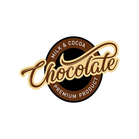 Chocolate Typography Handwritten Calligraphy Logo Design White Background Vector Illustration