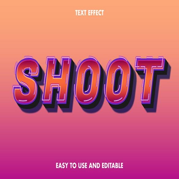 3d Text Effect Shoot Easy Use Editable