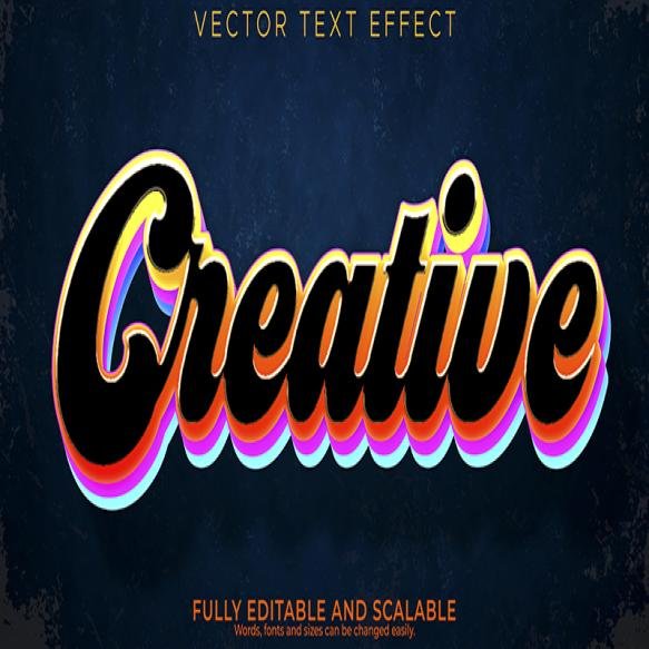 Creative Text Effect Editable Rainbow Party Text Style