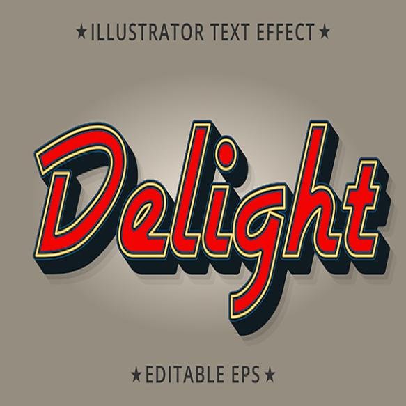 Delight Editable Text Style Effect