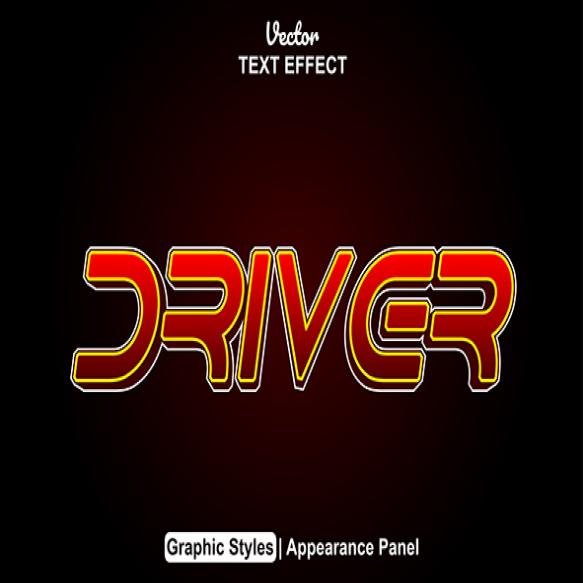 Driver Text Effect With Red Graphic Style Editable