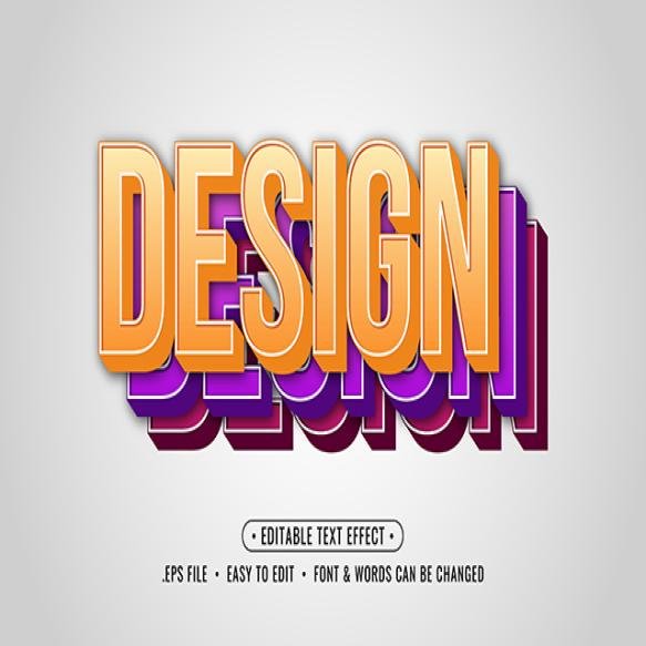 Editable 3d Text Effect Design Template
