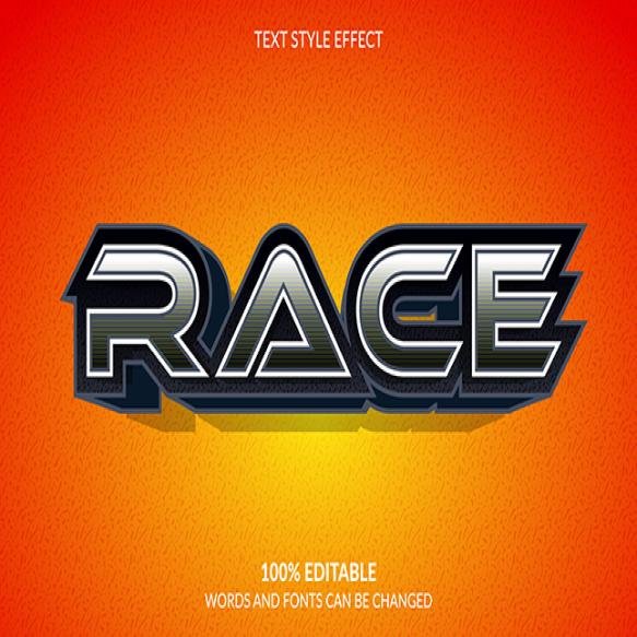 Editable Text Effect Race Text Style