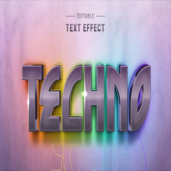 Editable Text Style Effect Techno Text Style Theme Cyber Technology Text Style