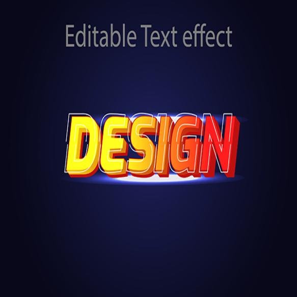 Editable Vector Text Effect Template Typography 3d Style Font Design Layout