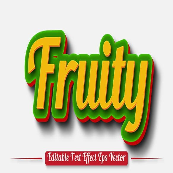 Fruity Yellow Color Editable 3d Text Effect Eps Vector