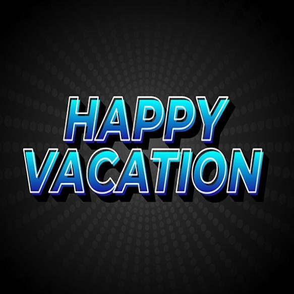Happy Vacation Text Effect Eye Catching Color With 3d Style