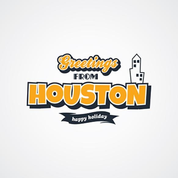 Houston Vacation Greetings Theme Vector Art Illustration