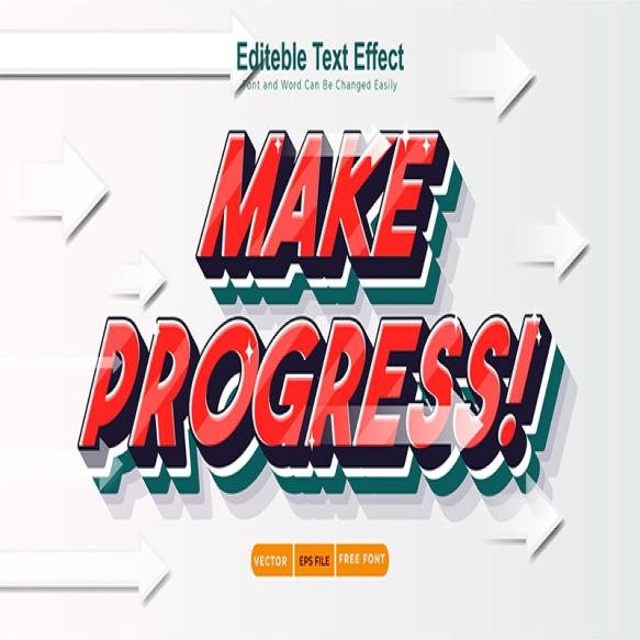 Make Progress Modern Minimalist Text Effect With Line Art Geometric Shapes
