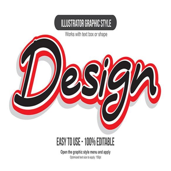 Modern Black Red Cursive Text Effect
