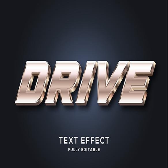 Modern Shiny Metallic Editable Text Effect