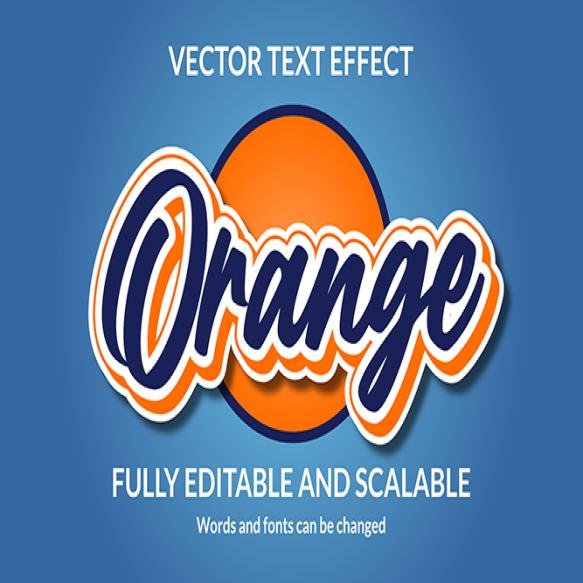 Orange Editable 3d Text Style Effect
