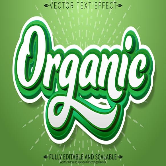Organic Green Text Effect Editable Natural Fruit Text Style