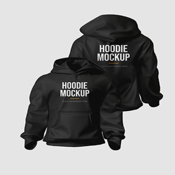 Premium Hoodie Mockup Front Back View
