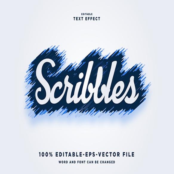 Scribbles Style Effect Premium Vector