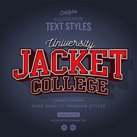 Sports College Jacket Text Style