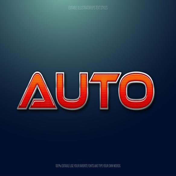 Tail Lights Text Effect Automotive Instant Text Effect