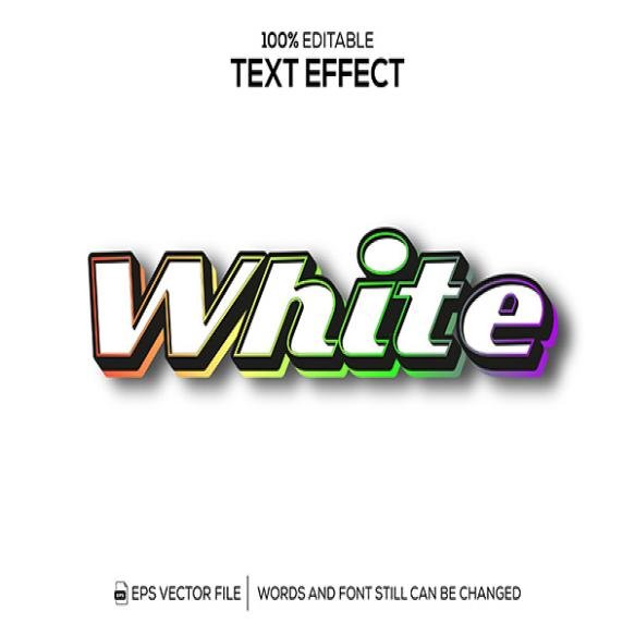 White Text Effect Editable